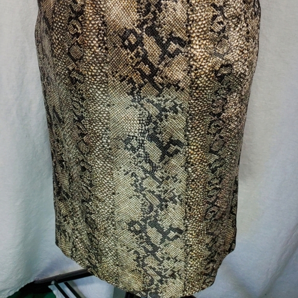 TRIO NEW YORK Exotic GRN/BLK Python Print Dress SM - Picture 8 of 15
